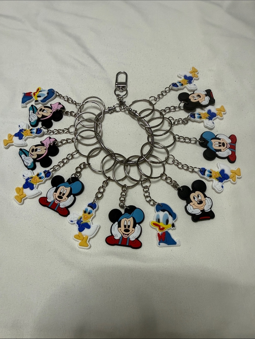 Sets of 15 Pieces Mickey & Donald Silicone Character Keyring Set - Multicolor Ch